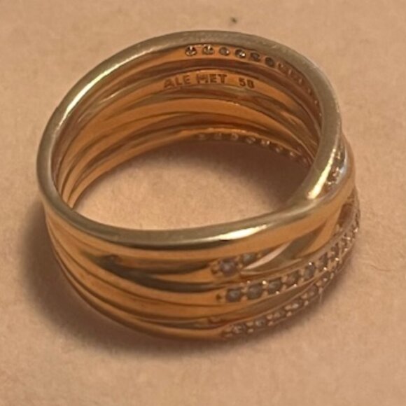 Pandora - Sparkling & Polished Lines Ring (14K Rose Gold Plating) - Picture 7 of 8